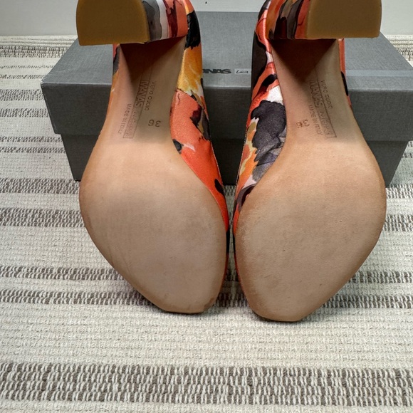 Manas Lea Foscati Multi-color Floral Print Open Toe Heel Women’s Size 36 - Picture 8 of 8